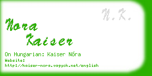 nora kaiser business card
